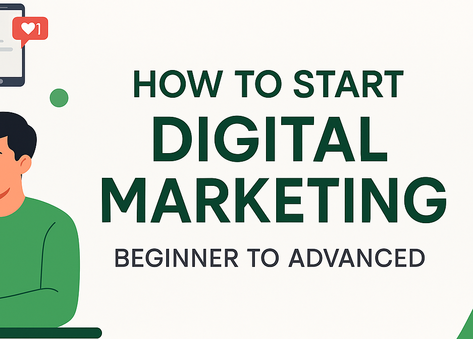 this is about digital marketing image that shows us the a man working on laptop